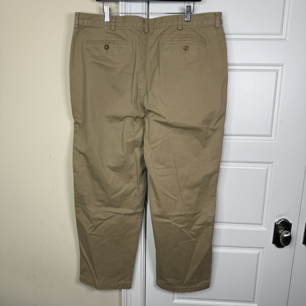 LL Bean Flannel Lined Pants Khaki Mens 40/30 (41/30) Natural Fit Plaid 162385 - Picture 3 of 7